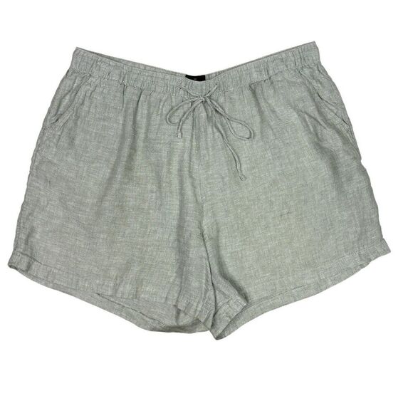 Tahari Linen Womens Plus Size Shorts 2XL Green - Picture 1 of 5